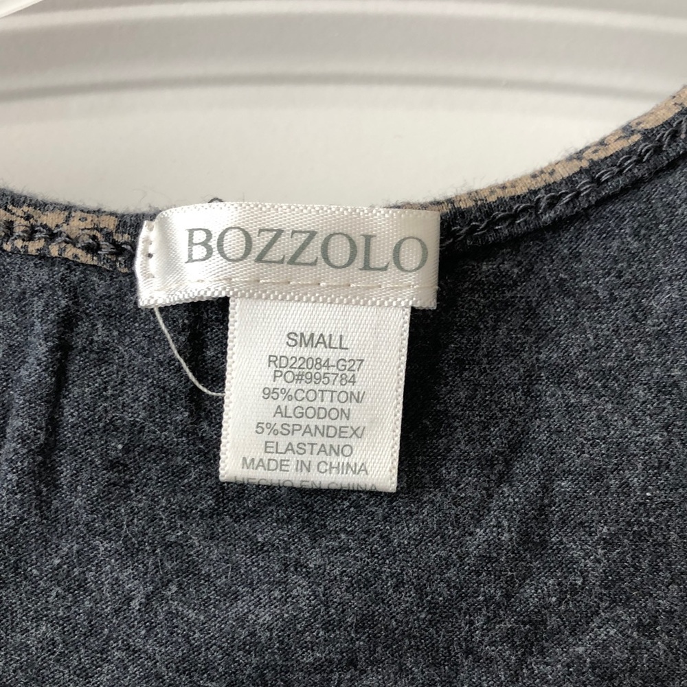 Bozzolo Grey Tank Midi Dress with Tan Geometric Print - Picture 2 of 7